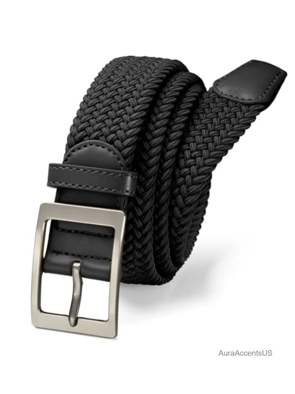 Men's Stretch Braided Belt Elastic Woven Casual Golf Belt for Jeans Pants